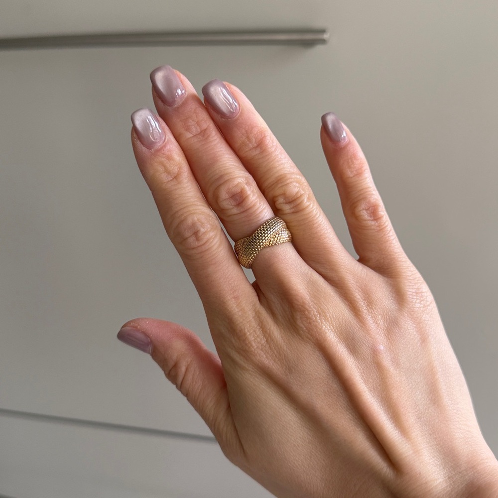 Monica Vinader Heirloom Woven Crossover Ring - Picture 4 of 4
